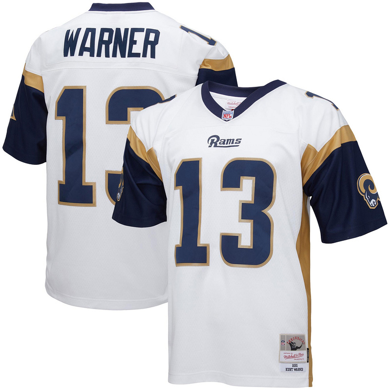 Los Angeles Rams Kurt Warner Mitchell & Ness White Big&Tall 2001 Retired Player Replica Jersey
