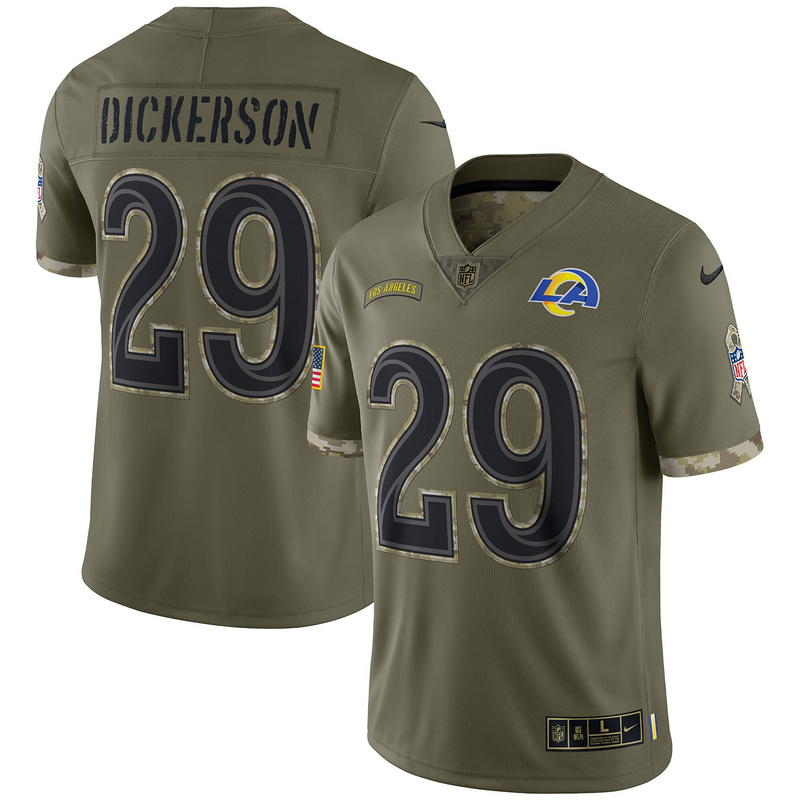 Los Angeles Rams Eric Dickerson Nike Olive 2022 Salute To Service Retired Player Limited Jersey