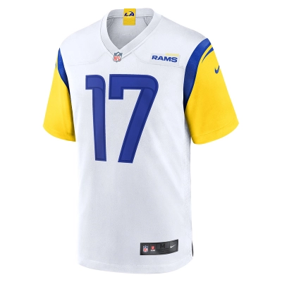 Men's Los Angeles Rams Puka Nacua Nike White Game Jersey 01