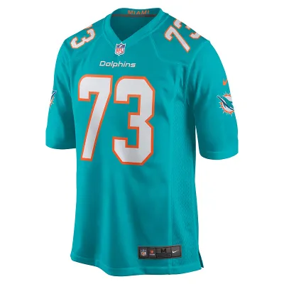 Men's Miami Dolphins Austin Jackson Nike Aqua Player Game Jersey 01