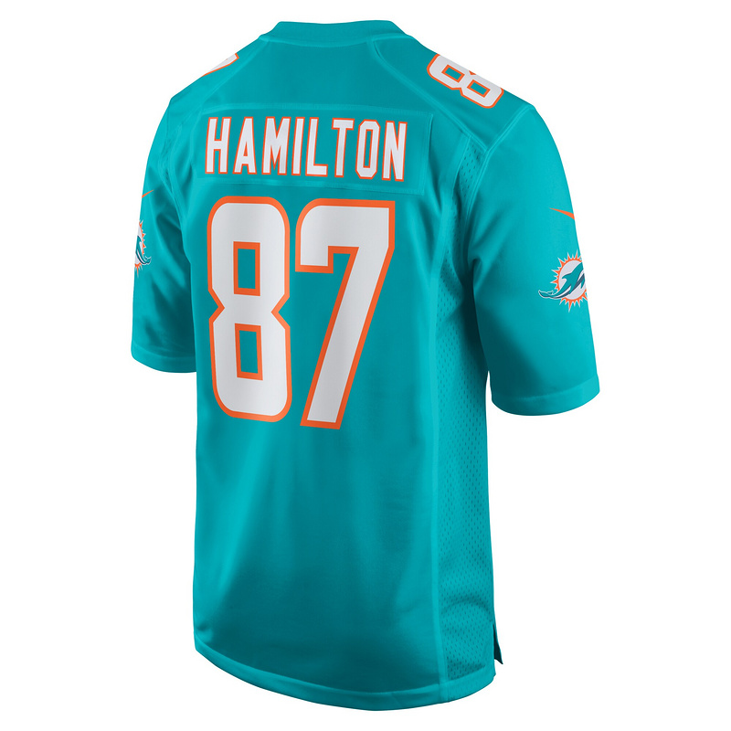Men's Miami Dolphins DaeSean Hamilton Nike Aqua Home Game Player Jersey