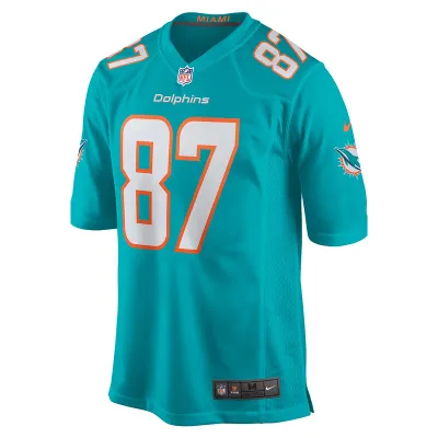 Men's Miami Dolphins DaeSean Hamilton Nike Aqua Home Game Player Jersey 01