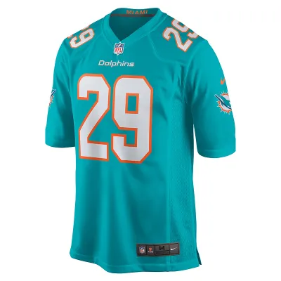 Men's Miami Dolphins Brandon Jones Nike Aqua Team Game Jersey 01