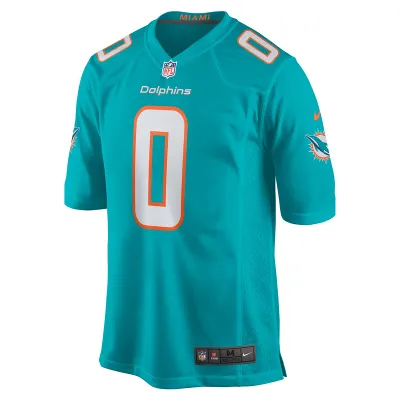 Men's Miami Dolphins Braxton Berrios Nike Aqua Game Jersey 01