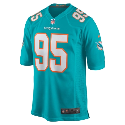 Men's Miami Dolphins Byron Cowart Nike Aqua Game Jersey 01
