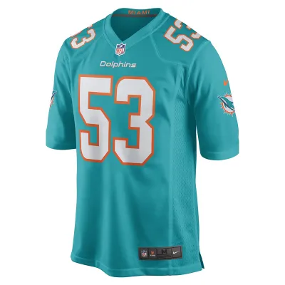 Men's Miami Dolphins Cameron Goode Nike Aqua Game Player Jersey 01