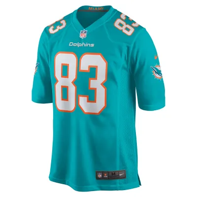 Men's Miami Dolphins Chase Claypool Nike Aqua Game Jersey 01