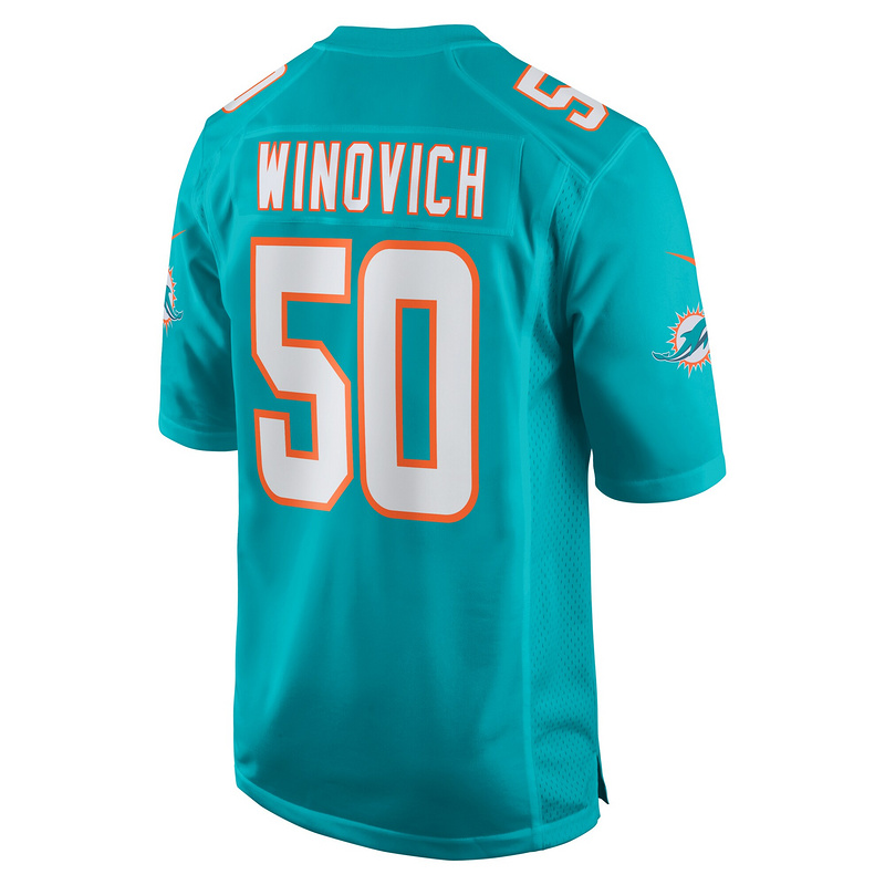 Men's Miami Dolphins Chase Winovich Nike Aqua Team Game Jersey