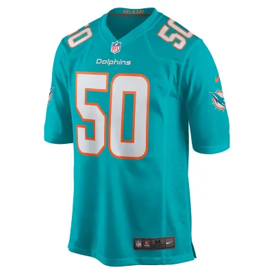 Men's Miami Dolphins Chase Winovich Nike Aqua Team Game Jersey 01
