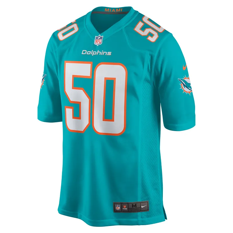 Men's Miami Dolphins Chase Winovich Nike Aqua Team Game Jersey