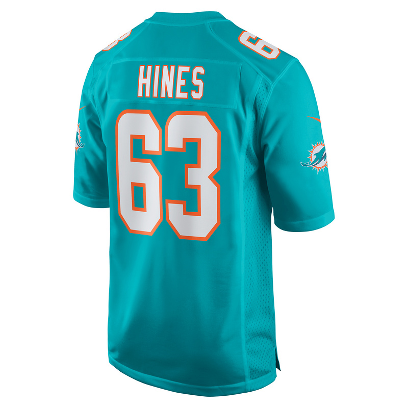 Men's Miami Dolphins Chasen Hines Nike Aqua Team Game Jersey
