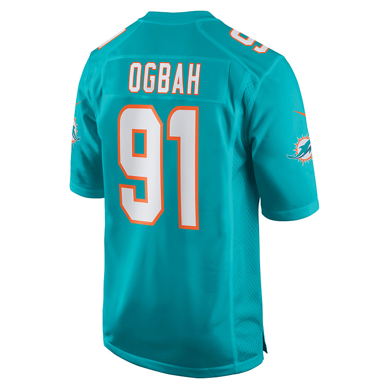 Men's Miami Dolphins Emmanuel Ogbah Nike Aqua Game Jersey