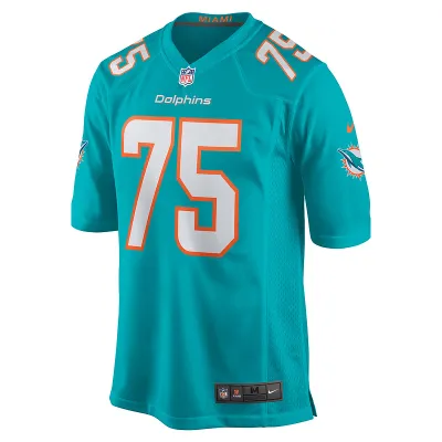 Men's Miami Dolphins Greg Little Nike Aqua Game Jersey 01