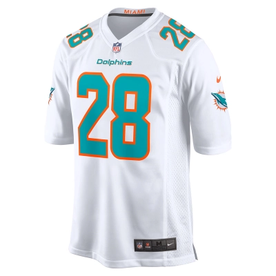 Men's Miami Dolphins Devon Achane Nike White Player Game Jersey 01