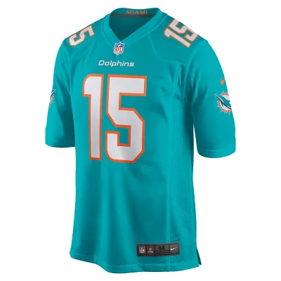 Men's Miami Dolphins Jaelan Phillips Nike Aqua Game Player Jersey 01