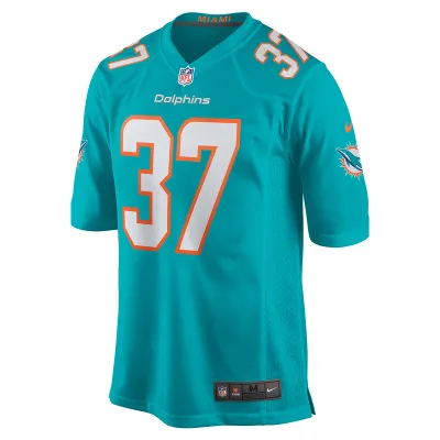 Men's Miami Dolphins Jake Funk Nike Aqua Game Jersey 01