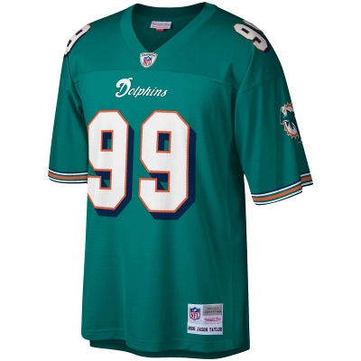 Men's Miami Dolphins Jason Taylor Mitchell & Ness Aqua Legacy Replica Jersey 01