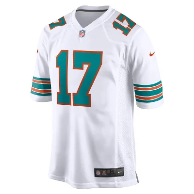 Men's Miami Dolphins Jaylen Waddle Nike White Game Jersey 01