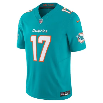 Men's Miami Dolphins Jaylen Waddle Nike Aqua Vapor F.U.S.E. Limited Jersey 01