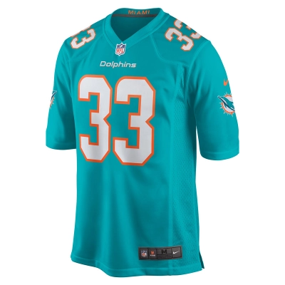 Men's Miami Dolphins Lamical Perine Nike Aqua Home Game Player Jersey 01
