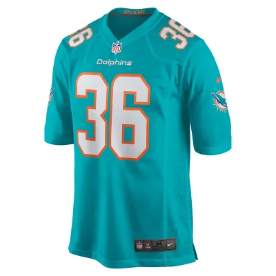 Men's Miami Dolphins Mark Milton Nike Aqua Game Jersey 01