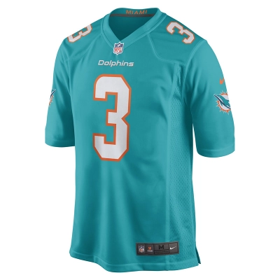 Men's Miami Dolphins Myles Gaskin Nike Aqua Game Player Jersey 01