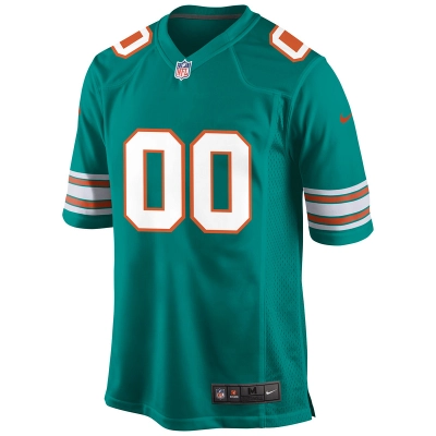 Men's Miami Dolphins Nike Aqua Alternate Custom Game Jersey 01