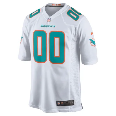Men's Miami Dolphins Nike White Custom Game Jersey 01