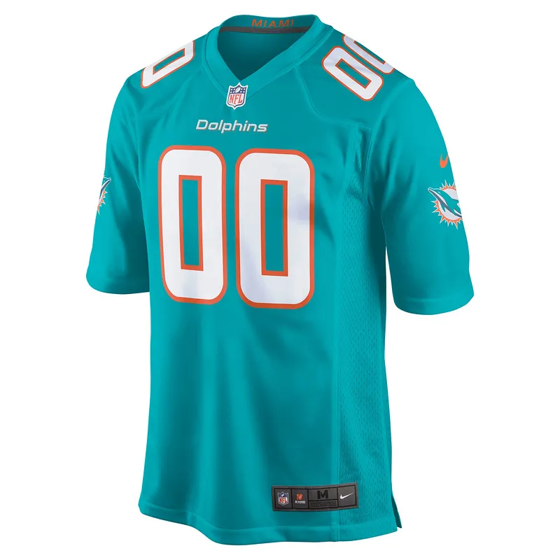 Men's Miami Dolphins Nike Aqua Custom Game Jersey