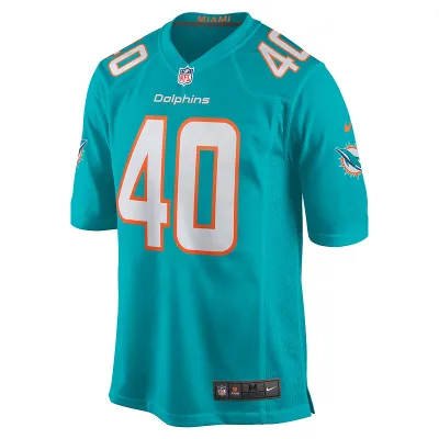 Men's Miami Dolphins Nik Needham Nike Aqua Game Jersey 01