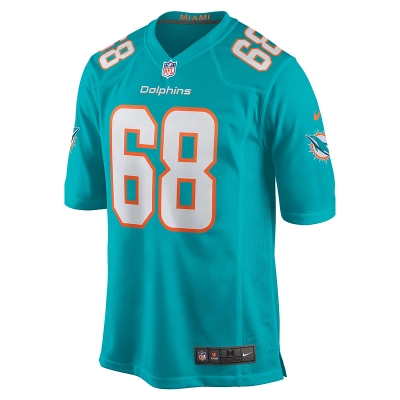 Men's Miami Dolphins Robert Hunt Nike Aqua Game Jersey 01