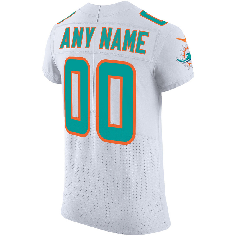 Men's Miami Dolphins Nike White Vapor Untouchable Elite Custom Jersey