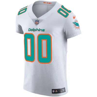 Men's Miami Dolphins Nike White Vapor Untouchable Elite Custom Jersey 01