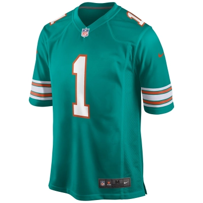 Men's Miami Dolphins Tua Tagovailoa Nike Aqua Alternate Game Jersey 01