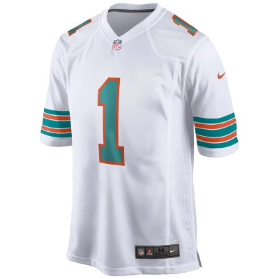 Men's Miami Dolphins Tua Tagovailoa Nike White 2nd Alternate Game Jersey 01