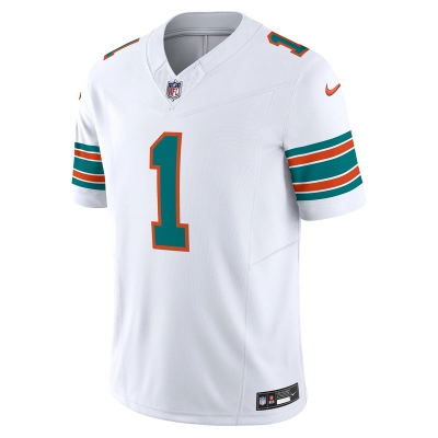 Men's Miami Dolphins Tua Tagovailoa Nike White Vapor F.U.S.E. Limited Jersey 01