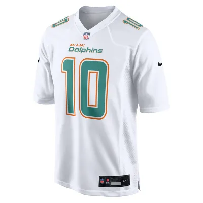 Men's Miami Dolphins Tyreek Hill Nike White Fashion Game Jersey 01