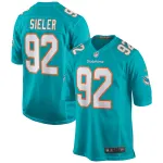 Men's Miami Dolphins Zach Sieler Nike Aqua Game Jersey
