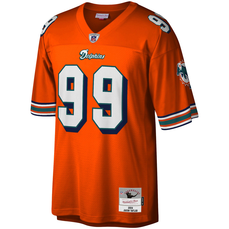 Miami Dolphins Jason Taylor Mitchell & Ness Orange Big &Tall 2004 Retired Player Replica Jersey