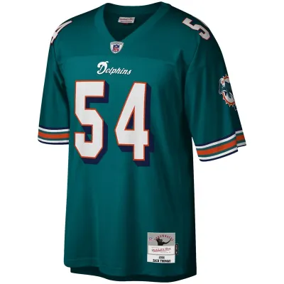 Men's Miami Dolphins Zach Thomas Mitchell & Ness Aqua Legacy Replica Jersey 01