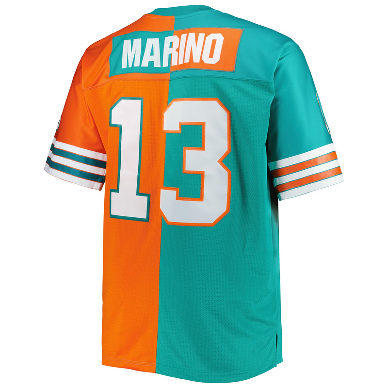 Dan Marino Mitchell & Ness AquaOrange Big & Tall Split Legacy Retired Player Replica Jersey