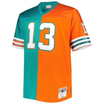 Dan Marino Mitchell & Ness AquaOrange Big & Tall Split Legacy Retired Player Replica Jersey 01