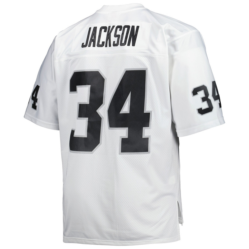 Men's Raiders Bo Jackson Mitchell & Ness White Big & Tall 1988 Retired Player Replica Jersey