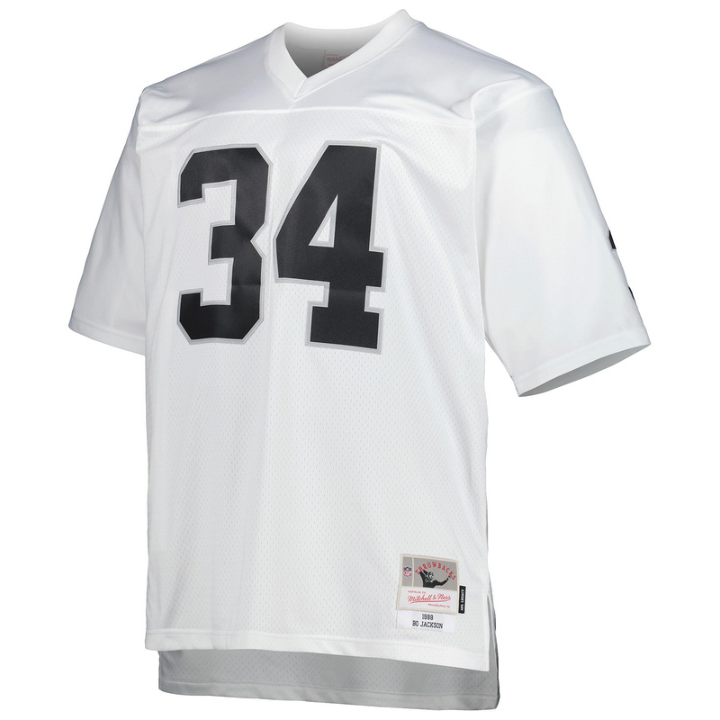 Men's Raiders Bo Jackson Mitchell & Ness White Big & Tall 1988 Retired Player Replica Jersey
