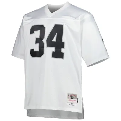 Men's Raiders Bo Jackson Mitchell & Ness White Big & Tall 1988 Retired Player Replica Jersey 01