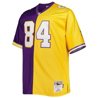 Randy Moss Mitchell & Ness PurpleGold Big & Tall Split Legacy Retired Player Replica Jersey 01
