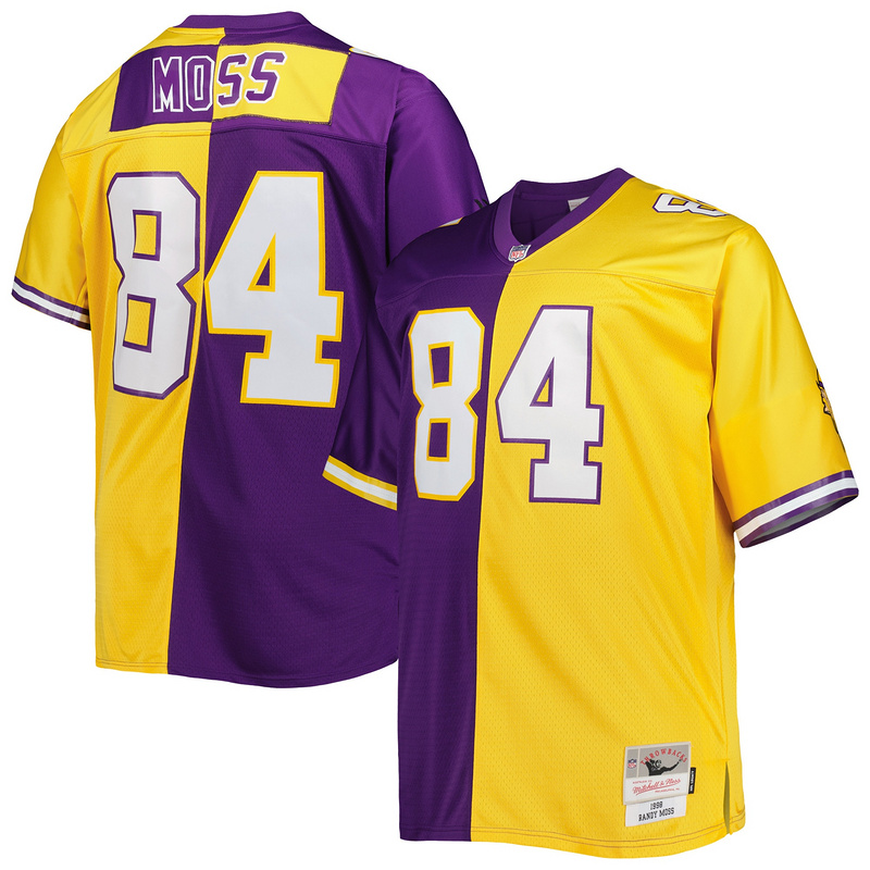 Randy Moss Mitchell & Ness PurpleGold Big & Tall Split Legacy Retired Player Replica Jersey