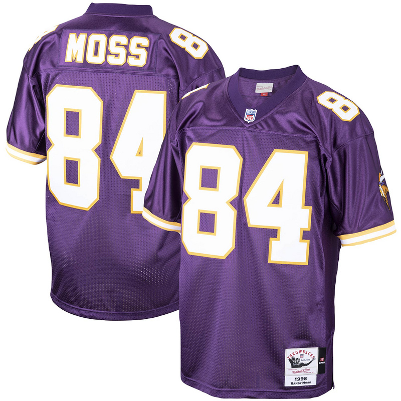 Men's 1998 Randy Moss Mitchell & Ness Purple Authentic Throwback Retired Player Jersey