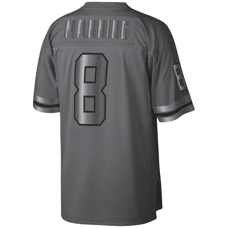 Men's Archie Manning Mitchell & Ness Charcoal 1979 Retired Player Metal Legacy Jersey