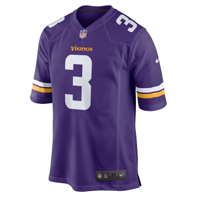 Men's Minnesota Vikings Jordan Addison Nike Purple 2023 NFL Draft First Round Pick Game Jersey 01